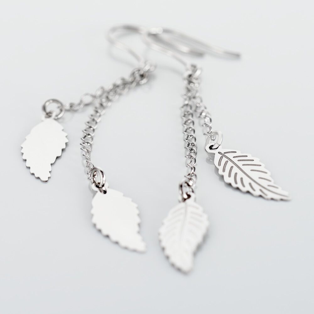 Boucles D'oreilles Pendantes Fabia Argent Blanc - Pendantes Femme | Marc Orian