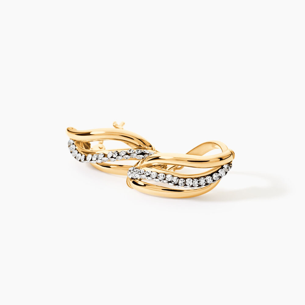Cr&eacute;oles Eliseo Or Jaune Strass - Cr&eacute;oles Femme | Marc Orian