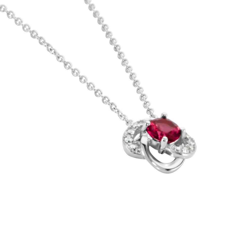Collier Argent Blanc Clover Verre Oxydes De Zirconium - Colliers avec pierres Femme | Marc Orian