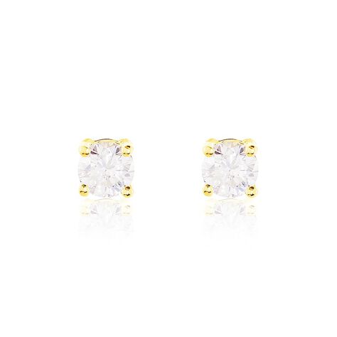 Boucles D'oreilles Puces Or Jaune Victoria Diamants - Puces Femme | Marc Orian