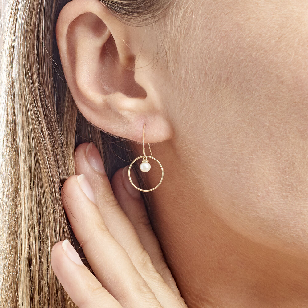 Boucles D'oreilles Pendantes Salvine Or Jaune Perle De Culture - Pendantes Femme | Marc Orian