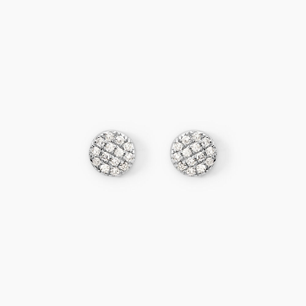 Boucles D'oreilles Puces Teani Or Blanc Diamant - Puces Femme | Marc Orian