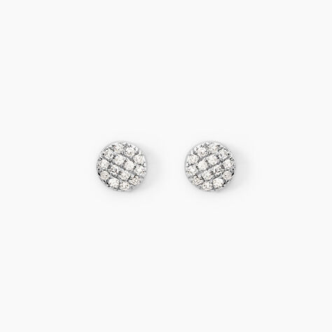 Boucles D'oreilles Puces Teani Or Blanc Diamant - Puces Femme | Marc Orian