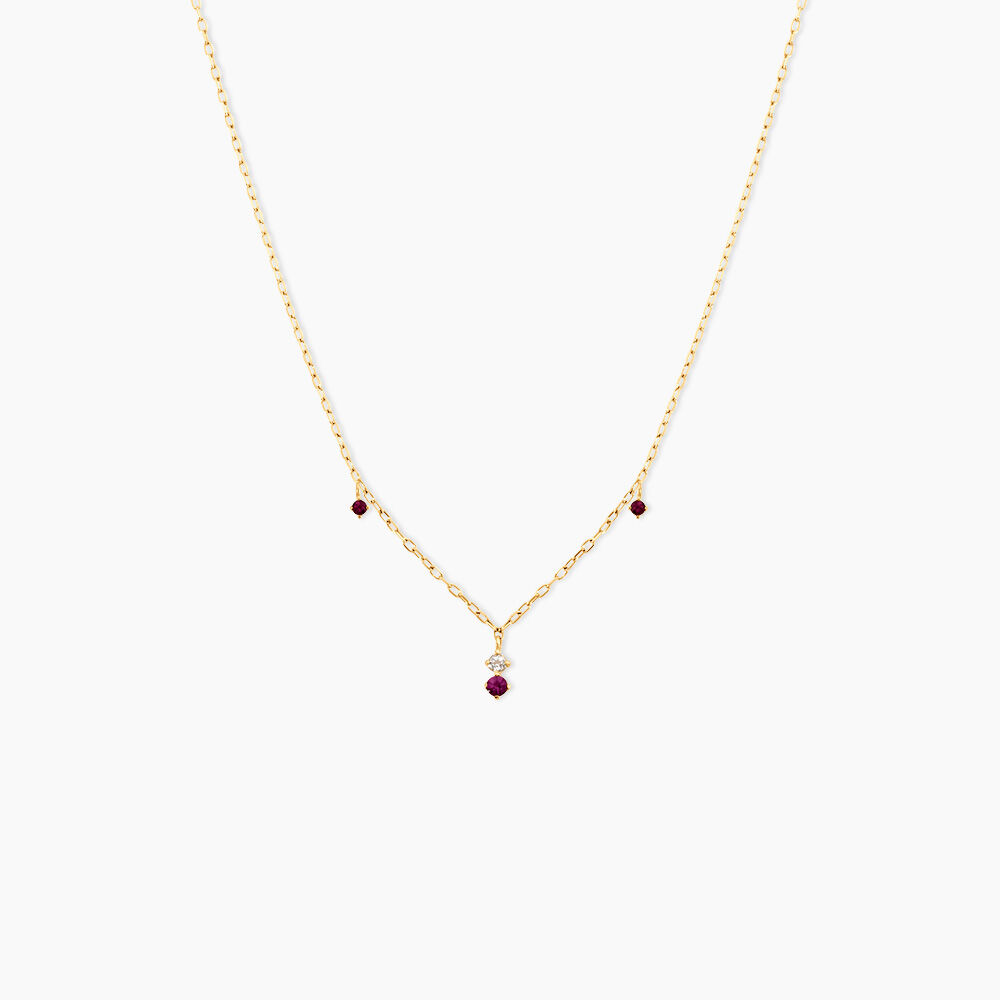 Collier Valora Or Jaune Rhodolite Oxyde De Zirconium - Colliers avec pierres Femme | Marc Orian