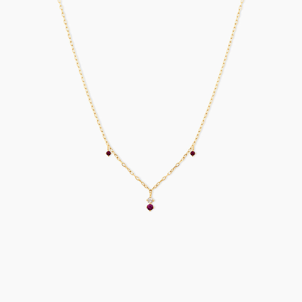 Collier Valora Or Jaune Rhodolite Oxyde De Zirconium - Colliers avec pierres Femme | Marc Orian