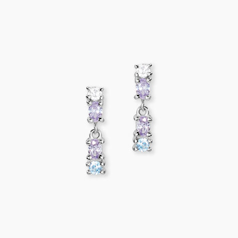 Boucles D'Oreilles Pendantes Dion Argent Blanc Oxyde De Zirconium - Pendantes Femme | Marc Orian