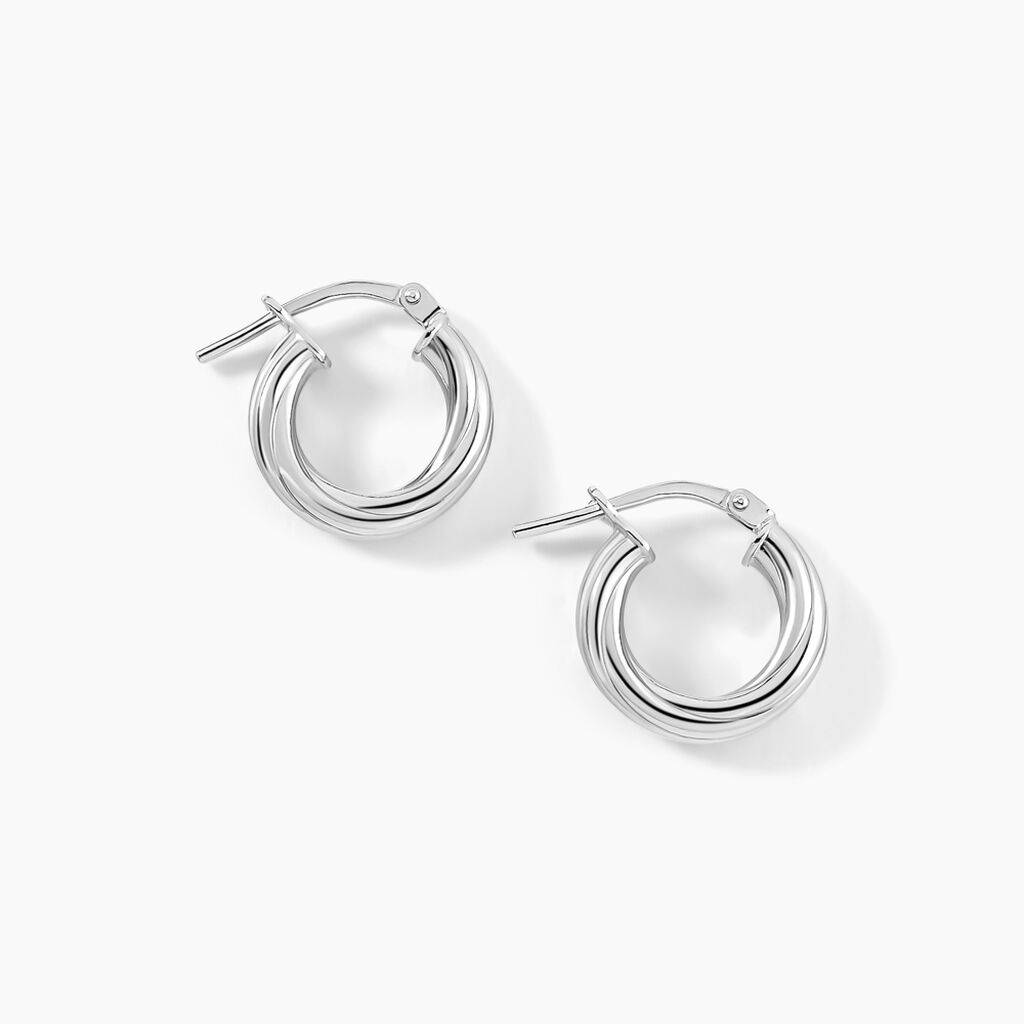 Créoles Maia Argent Blanc - Créoles Femme | Marc Orian