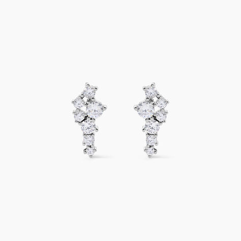 Boucles D'oreilles Puces Eden Argent Blanc Oxyde De Zirconium - Puces Femme | Marc Orian