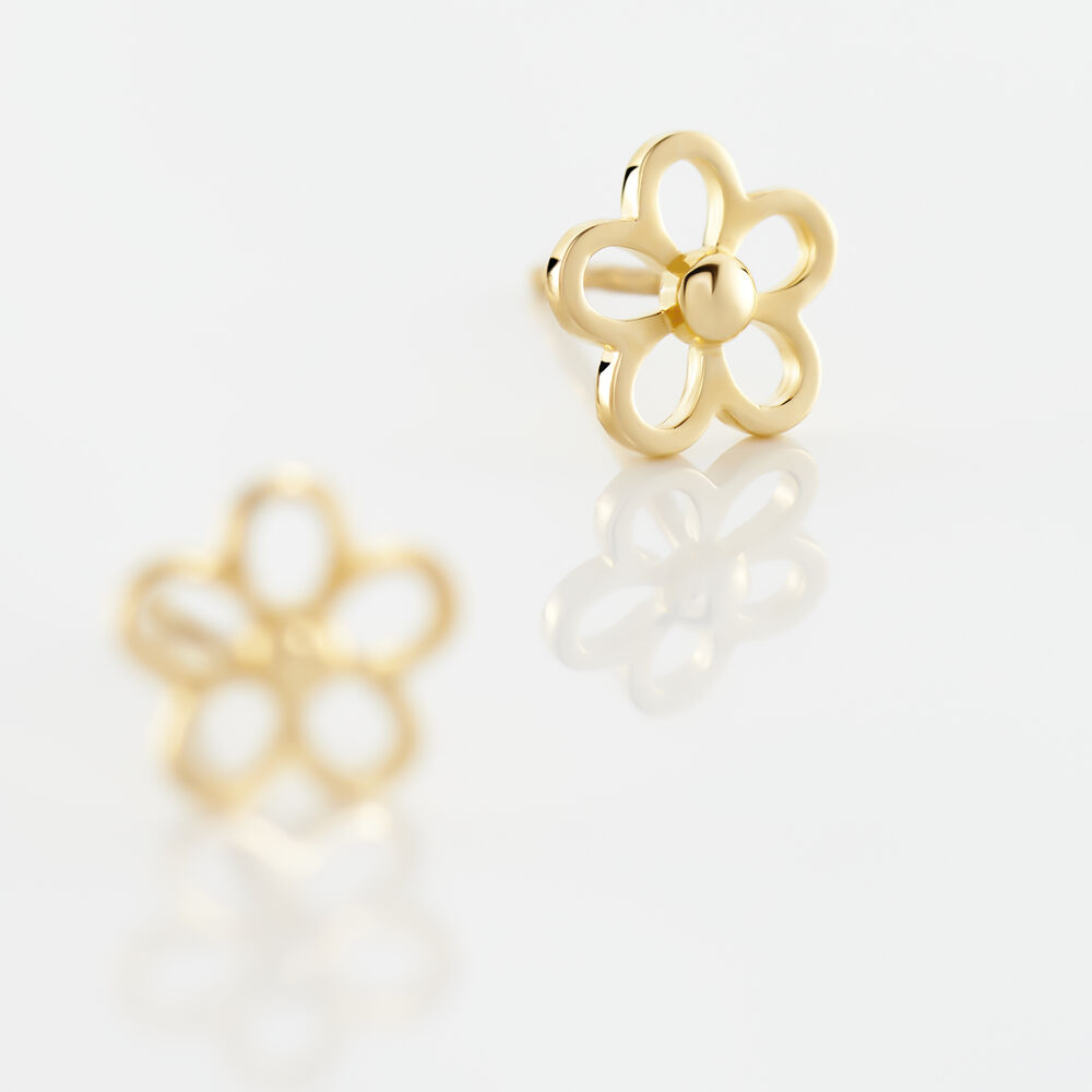 Boucles D'oreilles Puces Philine Fleur Or Jaune - Puces Famille | Marc Orian