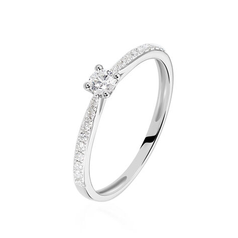 Bague Solitaire Laetitia Or Blanc Diamant - Bagues Solitaire Femme | Marc Orian