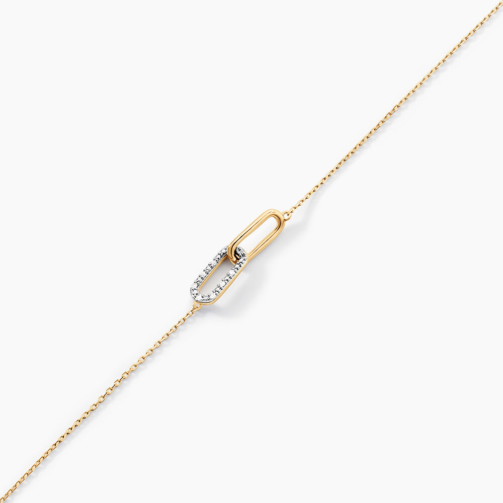 Bracelet Liaisons Precieuses Or Jaune Diamant - Bracelets Anneaux Entrelaces Femme | Marc Orian