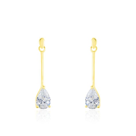 Boucles D'oreilles Pendantes Goutte Or Jaune Oxyde De Zirconium - Pendantes Femme | Marc Orian