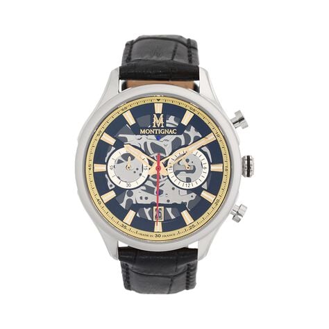 Montre Montignac Round Multifonction Noir - Montres étanches Homme | Marc Orian