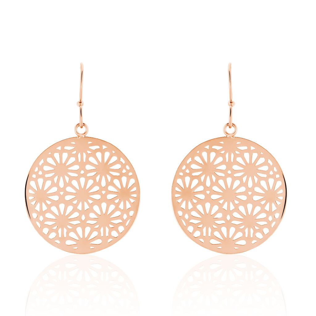 Boucles D'oreilles Pendantes Lace Acier Rose - Pendantes Femme | Marc Orian