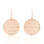 Boucles D'oreilles Pendantes Lace Acier Rose - Pendantes Femme | Marc Orian