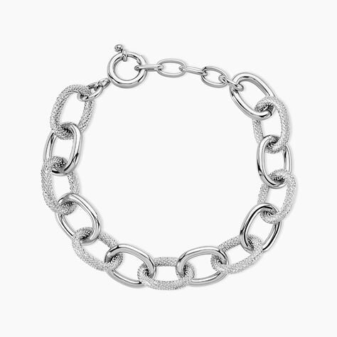 Bracelet Aelia Maille Alternee Acier Blanc - Bracelets cha&icirc;nes Femme | Marc Orian
