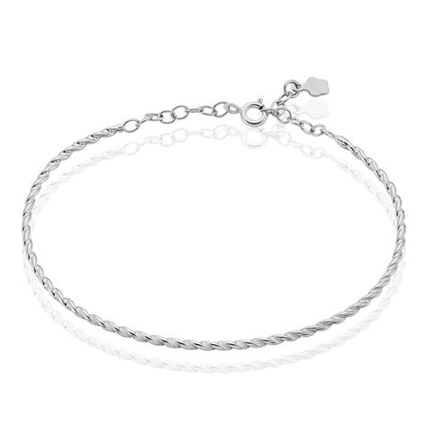 Bracelet Jonc Twist Argent Blanc - Bracelets jonc Femme | Marc Orian