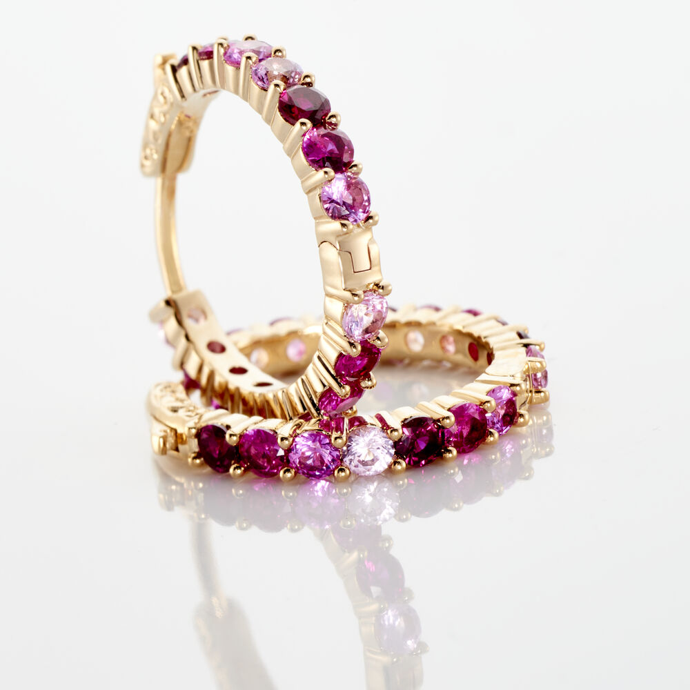 Cr&eacute;oles Zoelia Rondes Plaqu&eacute; Or Jaune Pierres De Synth&egrave;se - Cr&eacute;oles Femme | Marc Orian