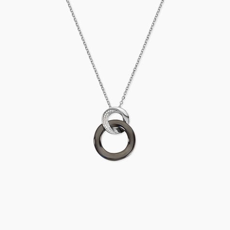 Collier Lola Cera Argent Blanc C&eacute;ramique Et Oxyde De Zirconium - Colliers avec pierres Femme | Marc Orian