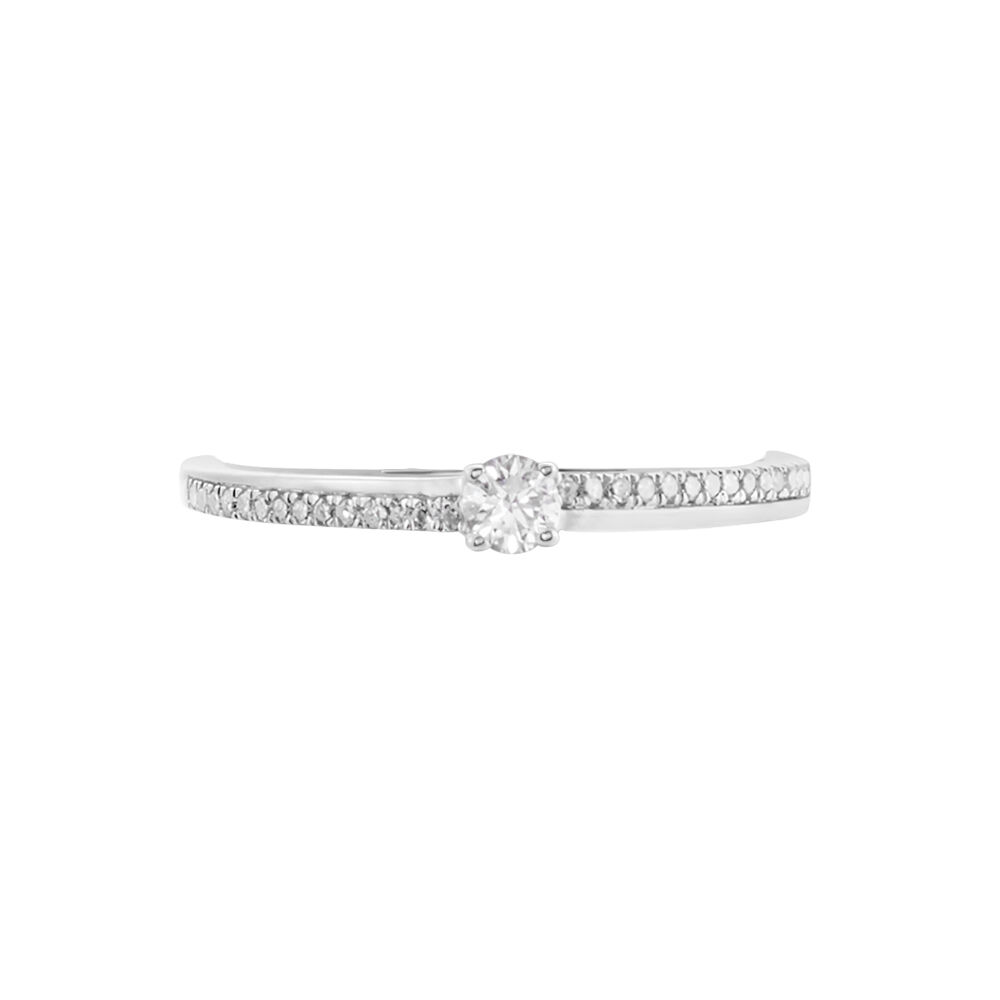 Bague Solitaire Alexandra Or Blanc Diamant - Parures de mariage Femme | Marc Orian