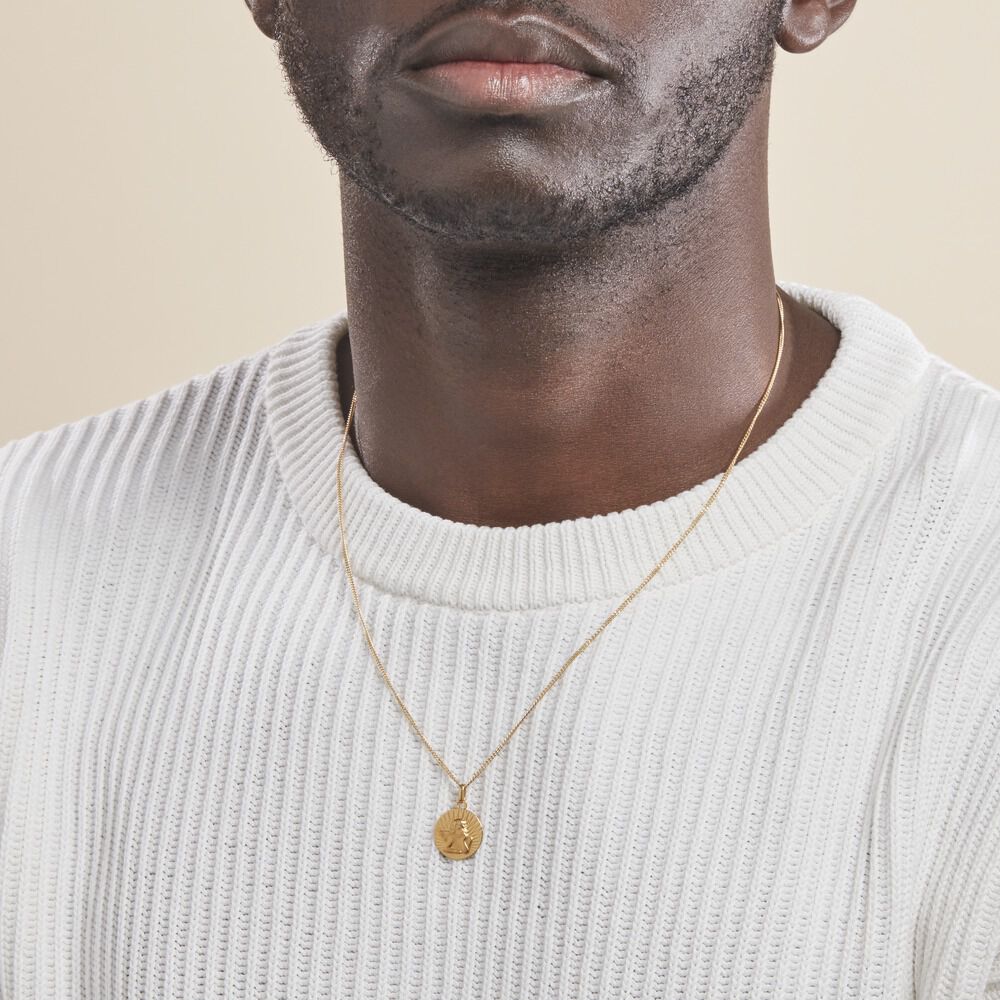 Pendentif Ange Rond Effet Diamante Or Jaune - Bijoux personnalisés Famille | Marc Orian