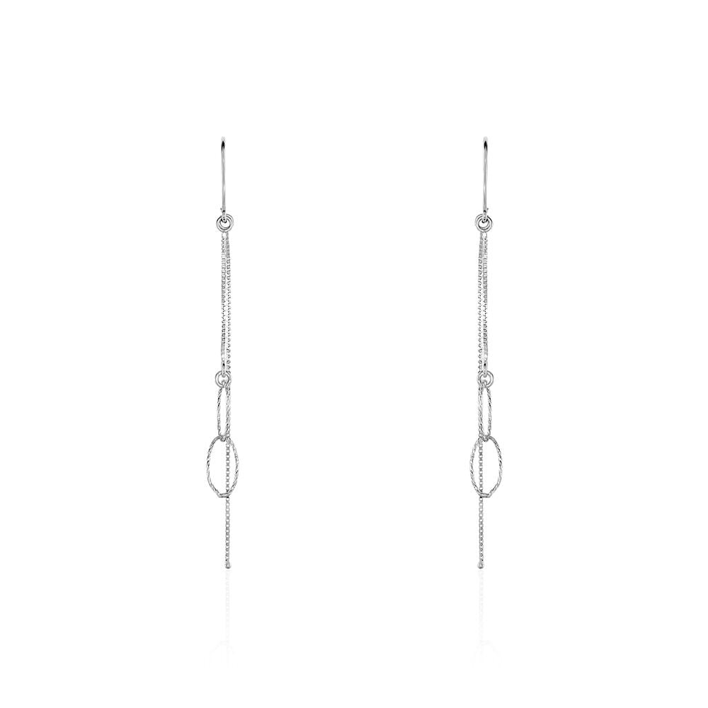 Boucles D'oreilles Pendantes Sybille Argent Blanc - Pendantes Femme | Marc Orian