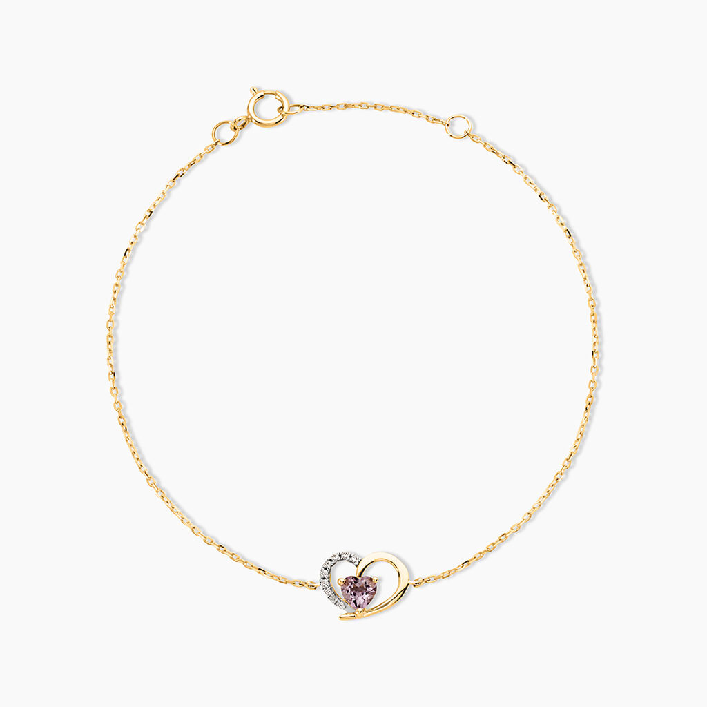 Bracelet Eliana Or Jaune Am&eacute;thyste Oxyde De Zirconium - Bracelets cha&icirc;nes Femme | Marc Orian