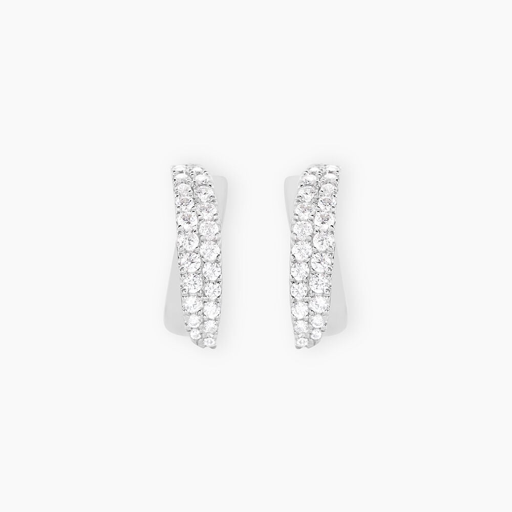 Boucles D'oreilles Puces Aglae Or Blanc Oxyde De Zirconium - Puces Femme | Marc Orian