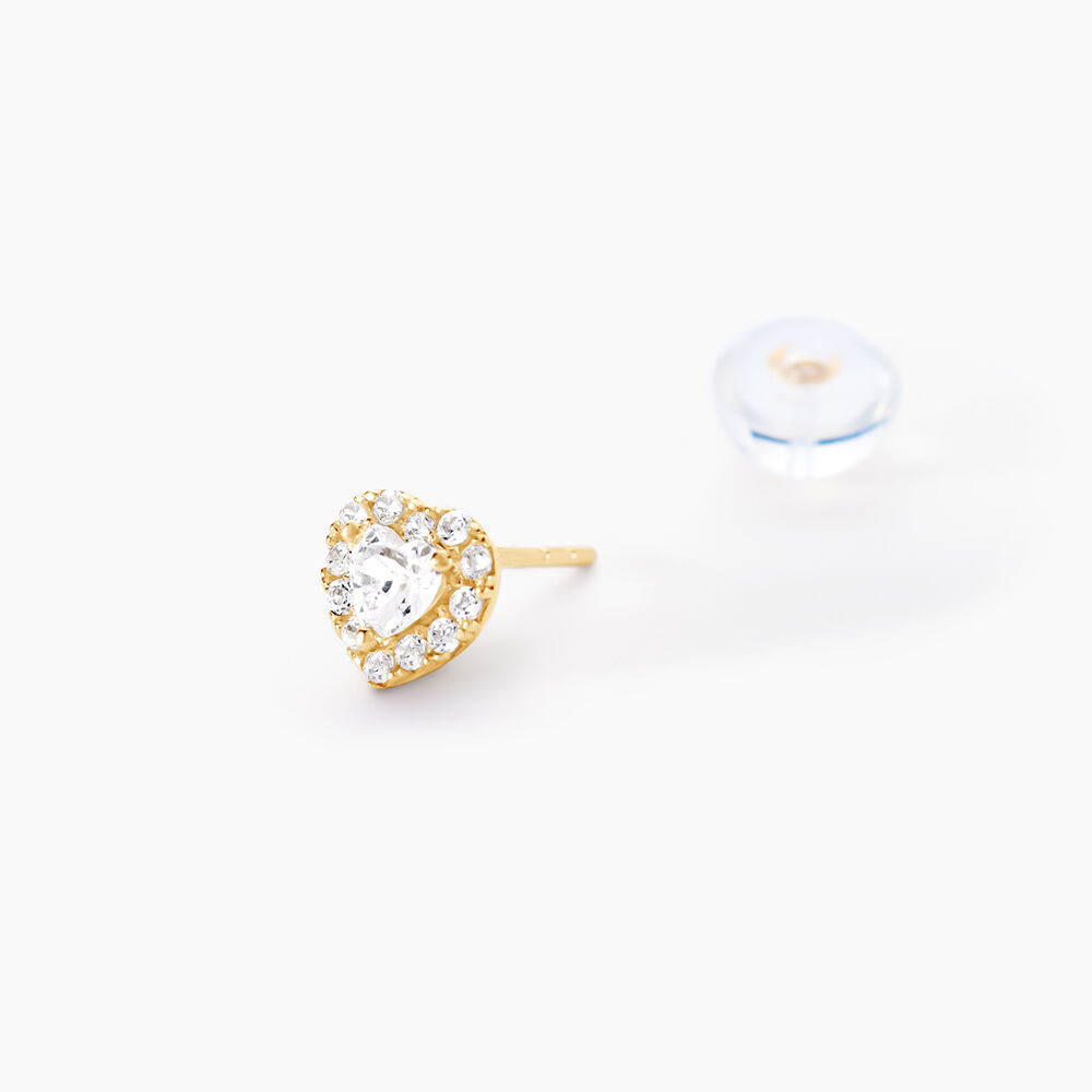 Boucles D'oreilles Puces Or Jaune Festuca Oxydes De Zirconium - Puces Femme | Marc Orian