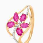 Bague Orchidee Or Bicolore Rubis Diamant - Bagues vintage Femme | Marc Orian