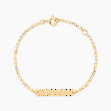 Bracelet Identit&eacute; Esta Maille For&ccedil;at Or Jaune - Gourmettes Enfant | Marc Orian