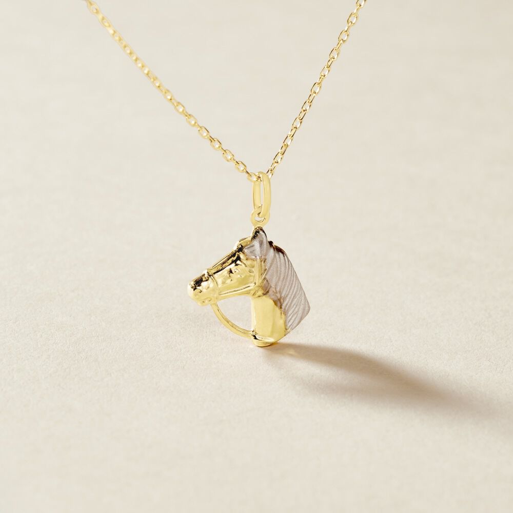 Pendentif Egide Cheval Or Bicolore - Pendentifs Famille | Marc Orian