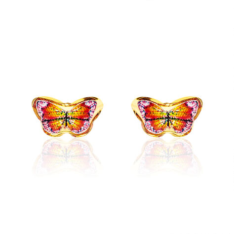 Boucles D'oreilles Puces Sulivia Papillon Or Jaune - Puces Enfant | Marc Orian