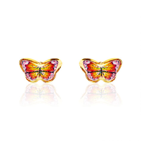 Boucles D'oreilles Puces Sulivia Papillon Or Jaune - Clous d'oreilles Enfant | Marc Orian