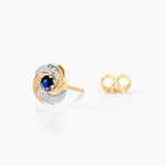 Boucles D'oreilles Puces Potentille Or Jaune Saphir - Boucles d'oreilles mariage Femme | Marc Orian