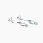 Boucles D'oreilles Pendantes Sela Or Blanc Topaze Et Sans - Pendantes Femme | Marc Orian