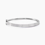 Bracelet Jonc Carinne Argent Blanc Oxyde De Zirconium - Bracelets joncs Femme | Marc Orian