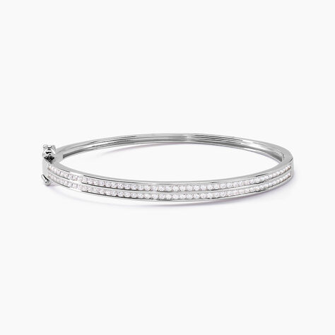 Bracelet Jonc Carinne Argent Blanc Oxyde De Zirconium - Bracelets joncs Femme | Marc Orian