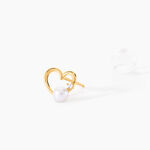 Boucles D'oreilles Puces Or Jaune Fergus Perle De Culture Oxyde - Boucles d'oreilles mariage Femme | Marc Orian