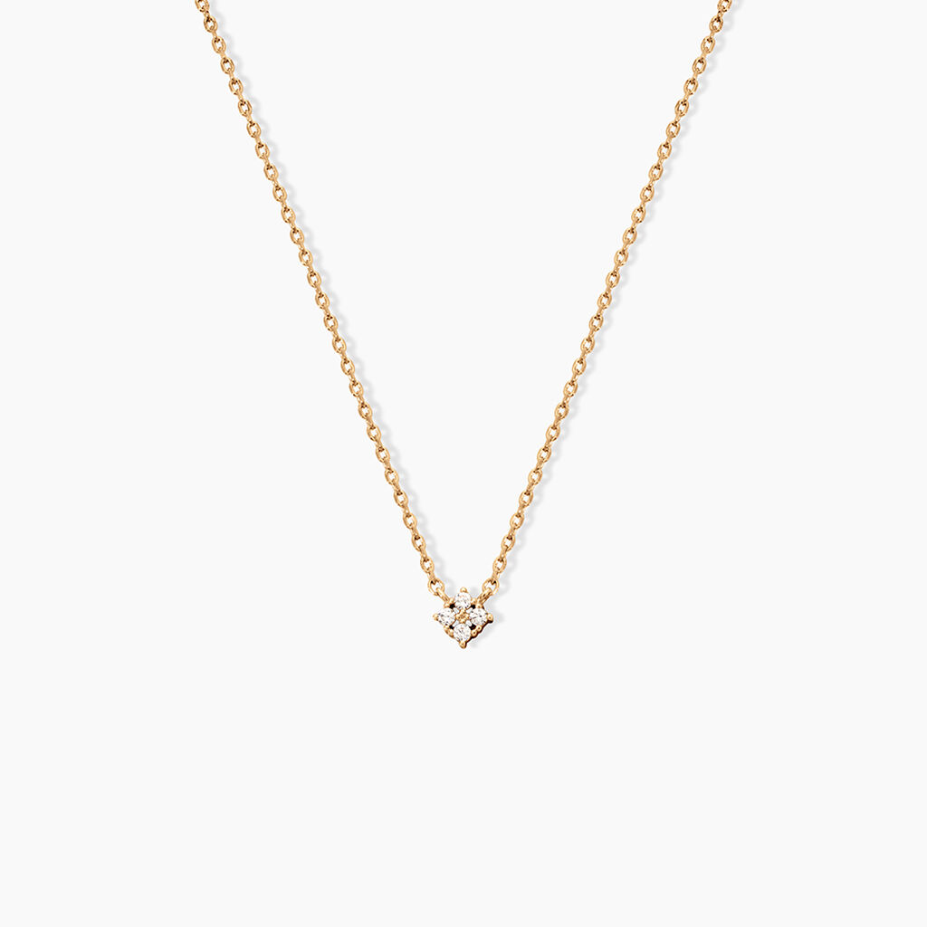 Collier &eacute;clat Perl&eacute; Plaqu&eacute; Or Oxyde De Zirconium - Colliers avec pierres Femme | Marc Orian