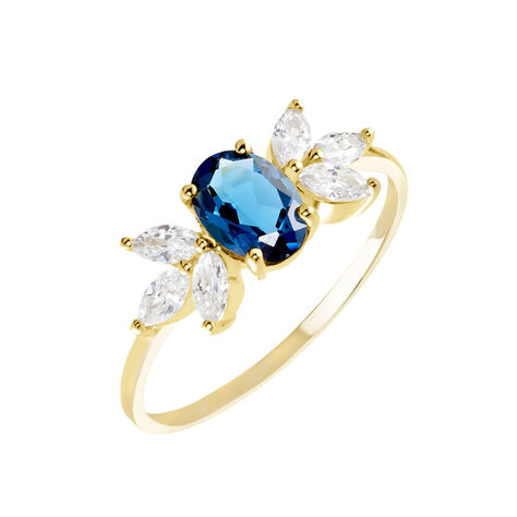 Bague Or Blanc Dayron Topaze Oxydes De Zirconium - Bagues pierres fines Femme | Marc Orian