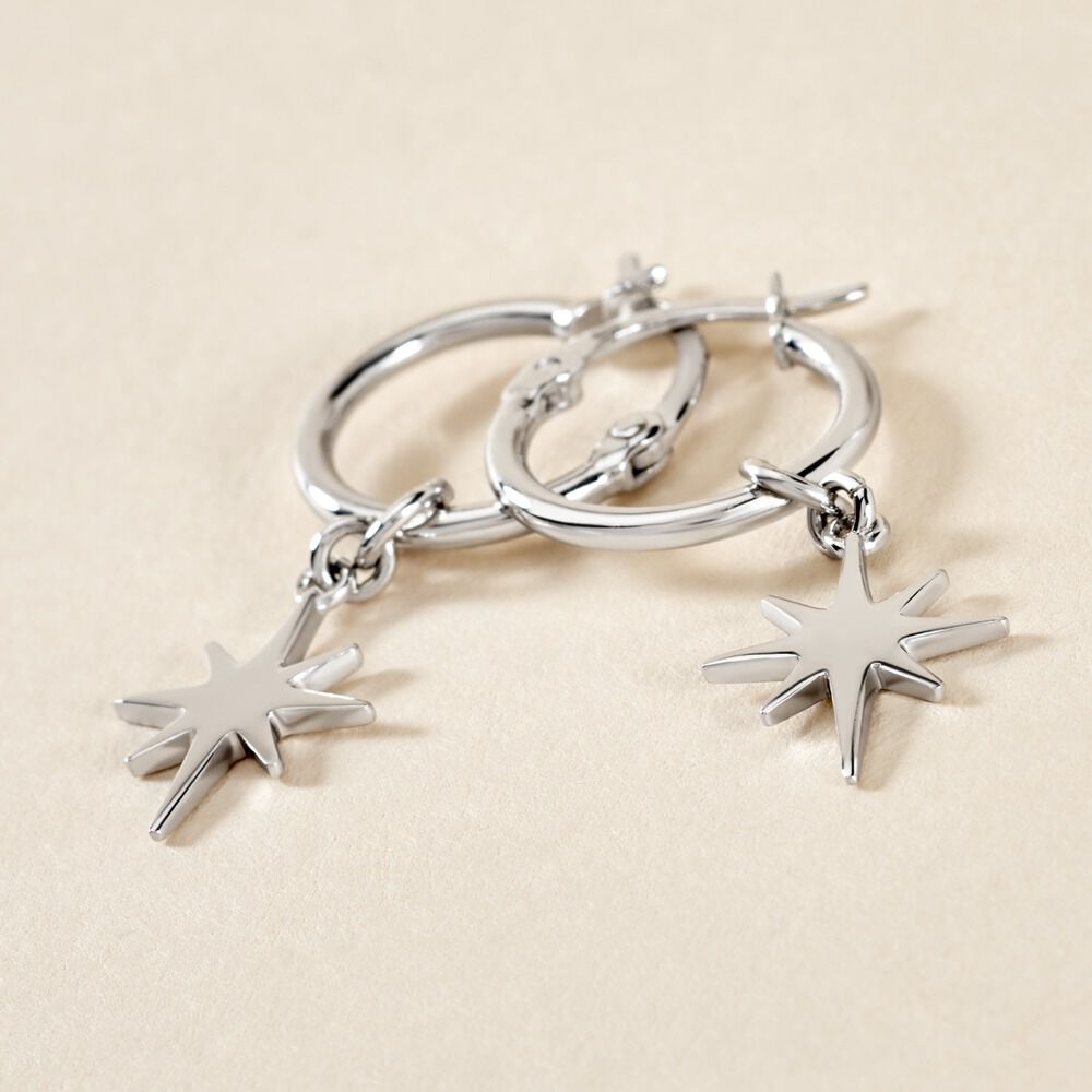 Cr&eacute;oles Pearce Argent Blanc - Cr&eacute;oles Femme | Marc Orian