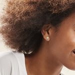 Boucles D'oreilles Puces Or Blanc Strass - Puces Femme | Marc Orian