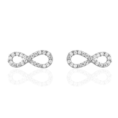 Boucles D'oreilles Puces Clélia Argent Blanc Oxyde De Zirconium - Puces Femme | Marc Orian