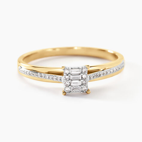 Bague Kate Rectangle Or Jaune Diamant - Bagues pierres précieuses Femme | Marc Orian