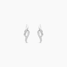 Boucles D'oreilles Puces Callum Or Blanc Diamant - Clous d'oreilles Femme | Marc Orian