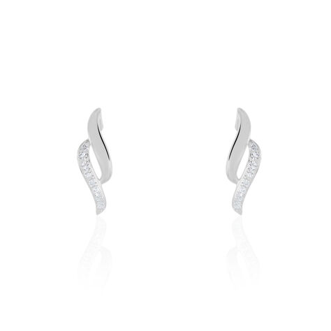 Boucles D'oreilles Puces Callum Or Blanc Diamant - Clous d'oreilles Femme | Marc Orian