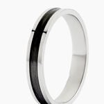 Alliance Navid Palladium Blanc Et Carbone - Alliances duo Unisex | Marc Orian