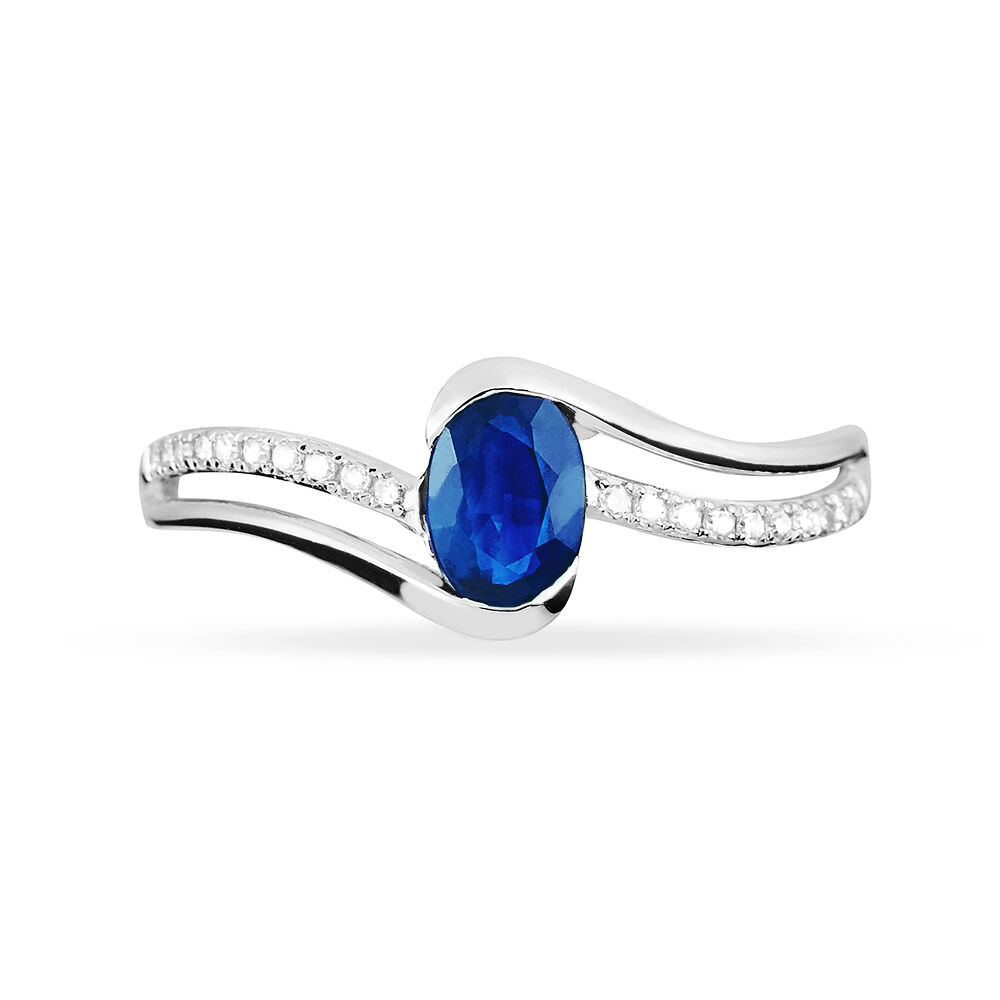 Bague Anja Or Blanc Saphir Et Diamant - Solitaires Femme | Marc Orian