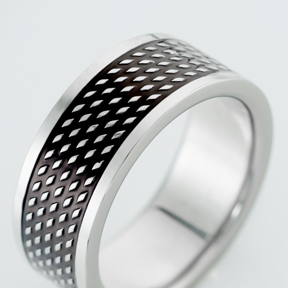 Bague Femi Acier Blanc - Bagues grosses Homme | Marc Orian